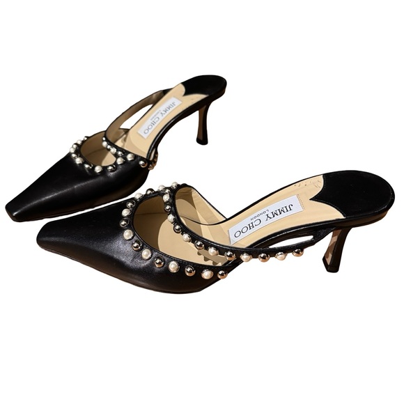 Jimmy Choo Black Pearl-Embellished Heels - Picture 3 of 11